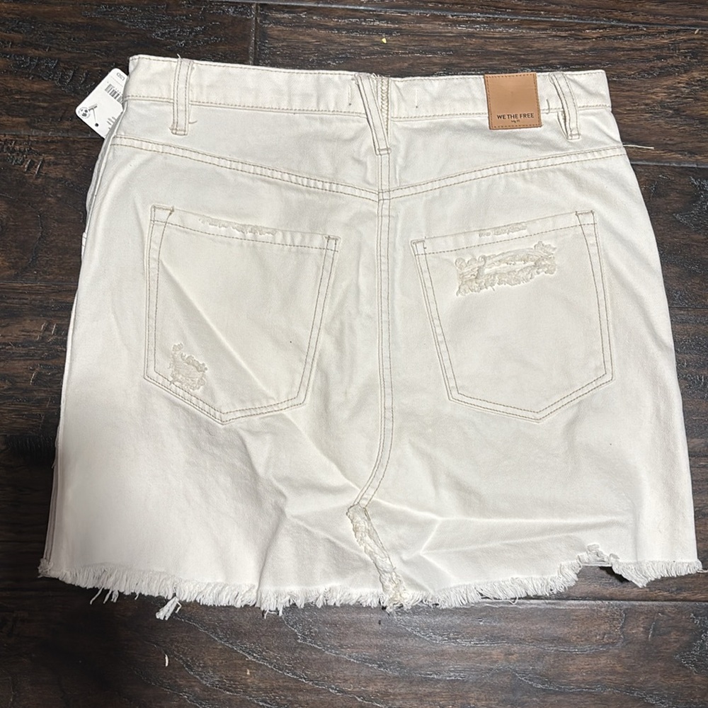 NWT We The Free Cream Denim Skirt - Picture 7 of 8